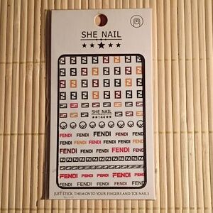 She Nail Nail Stickers - Black, Red, Gold Accents